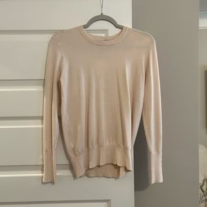 ZARA Knit Women’s Cream Gold Button Long Sleeve Sweater
